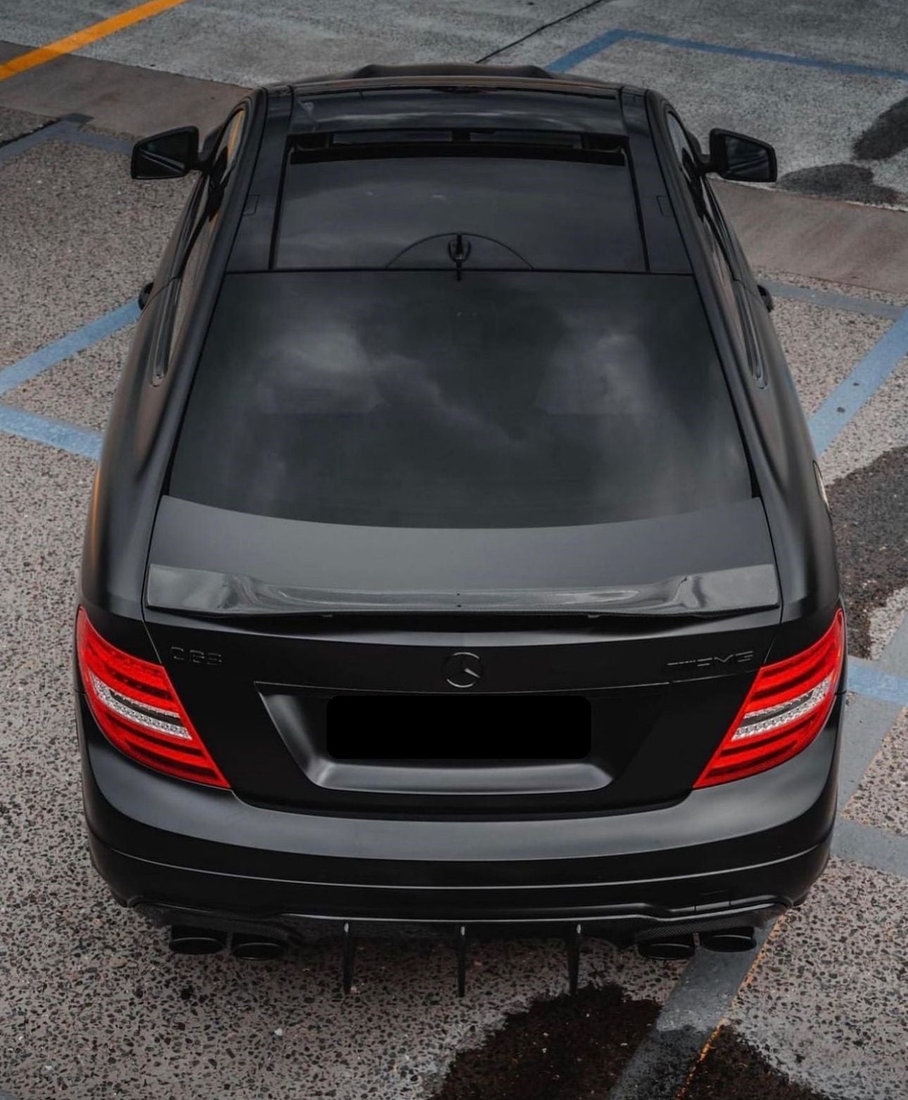 2008 2014 Mercedes C Class C300 C350 C63 AMG W204 Renntech Style Spoiler Gloss Black Back Center Far