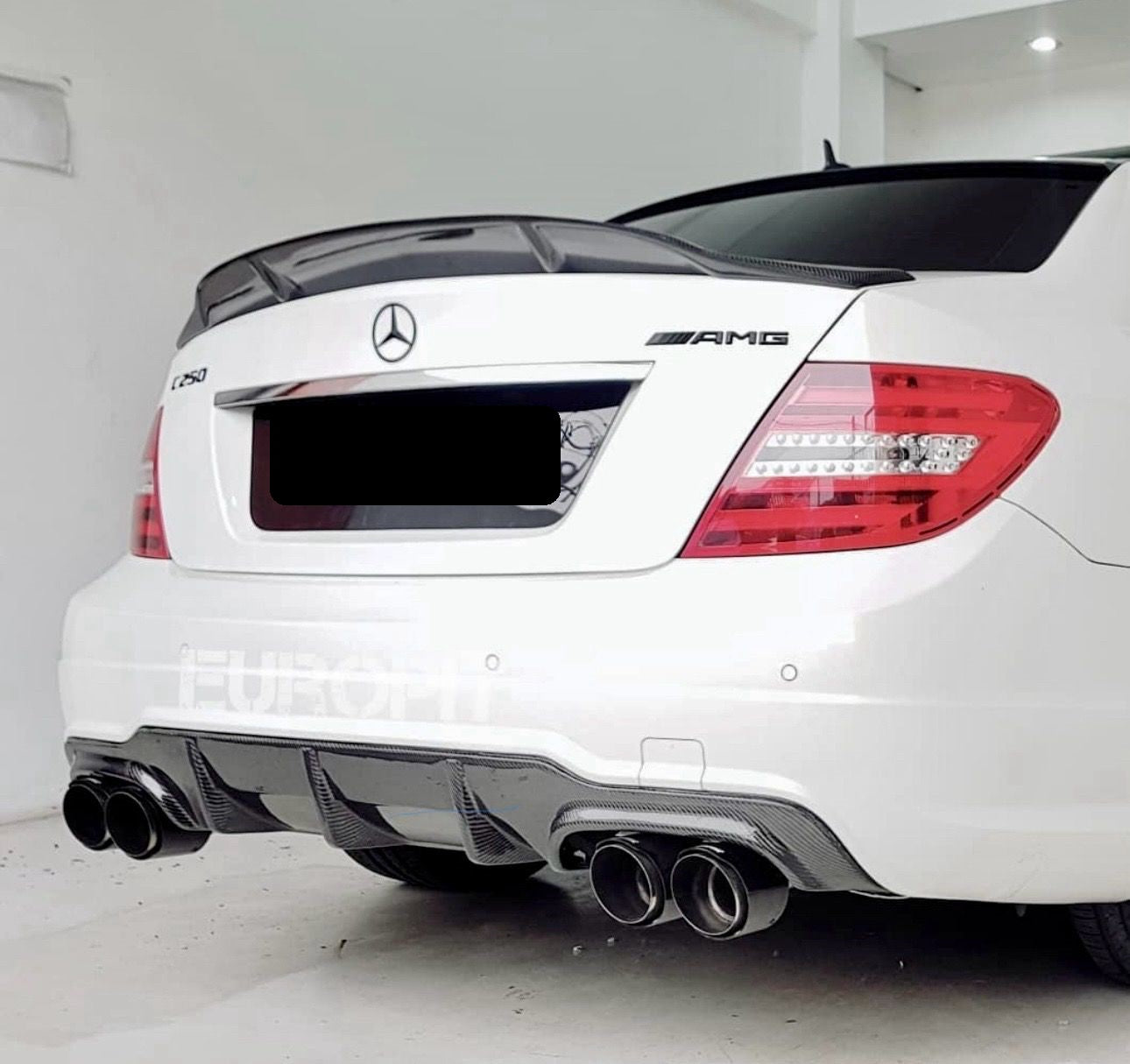 2008 2014 Mercedes C Class C300 C350 C63 AMG W204 Renntech Style Spoiler Gloss Black Back Right