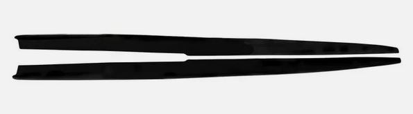 2011-2016 bmw 5 series f10 (528i/535i/550i) m sport m performance style side skirt extensions gloss black close up
