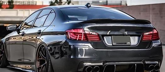 2011-2016 bmw 5 series f10 (528i/535i/550i/m5) psm style rear trunk spoiler lip wing gloss black Back Left