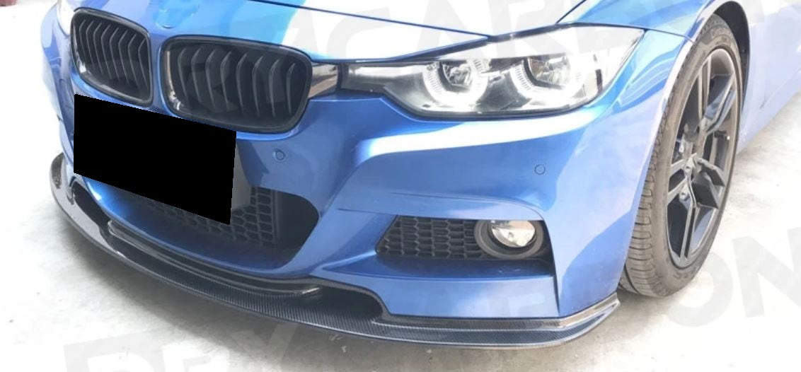 2012-2018 BMW 3 Series F30/F31 (328i/330i/335i/340i) m sport varis style front bumper lip splitter spoiler Replica Carbon Fiber Front right