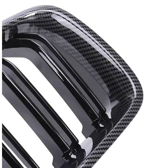 2012-2018 bmw 3 series f30 (320i/328i/330i/335i/340i) m style dual slat kidney grille replica carbon fiber Close Up