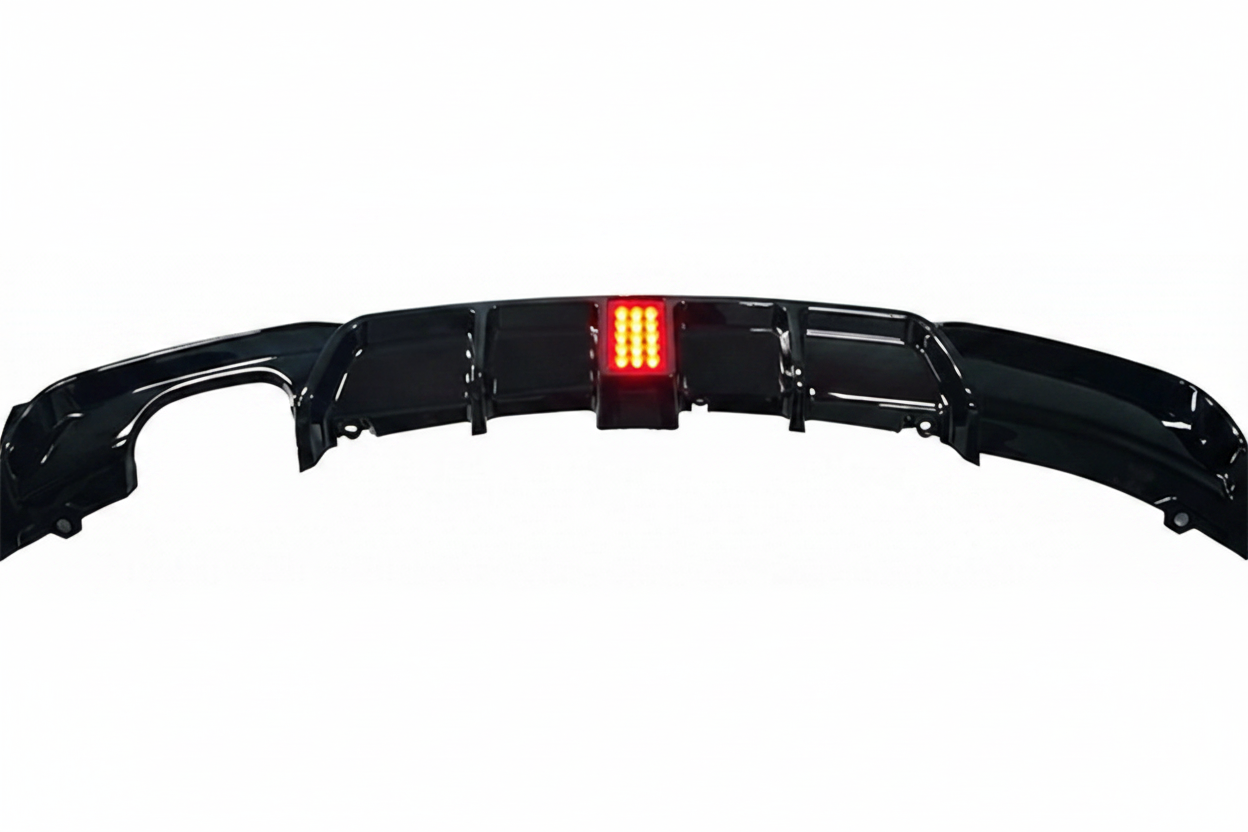 2012-2018 bmw 3 series f30/f31 328i/330i/335i/340i m sport m performance led light style rear bumper diffuser replica carbon fiber gloss black single exhaust