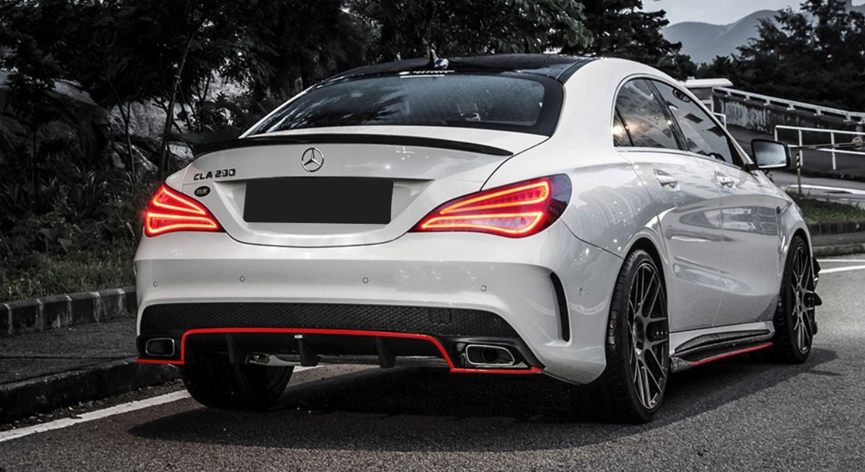 2013 2019 Mercedes Benz CLA Class W117 AMG Style Spoiler Gloss Black Back Right