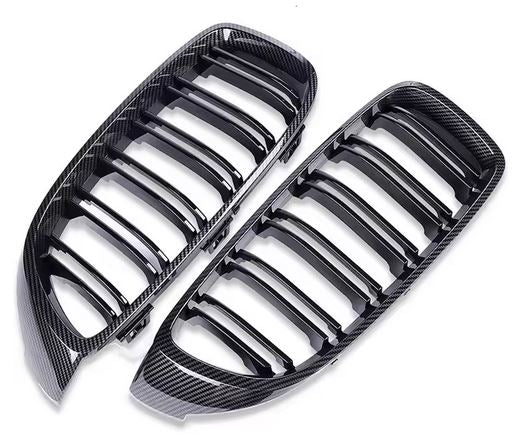 2014-2020 bmw 4 series f32/f33/f36 (428i/430i/435i/440i) gran coupe m style dual slat front kidney grille replica carbon fiber