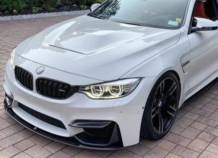 2014-2020 bmw 4 series f32/f33/f36 (430i/435i/440i) m4 replica bumper conversion m performance style front bumper lip splitter spoiler gloss black front