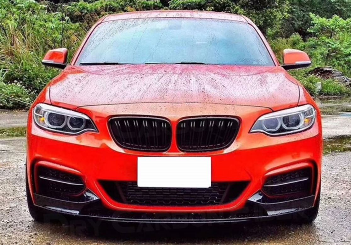 2014-2021 bmw 2 series f22 (228i/230i/m235i/m240i) m style kidney grille gloss black
