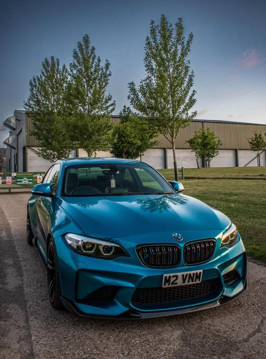 2015 2018 BMW M Series M2 F87 M Performance Front Lip Gloss Black Front Left