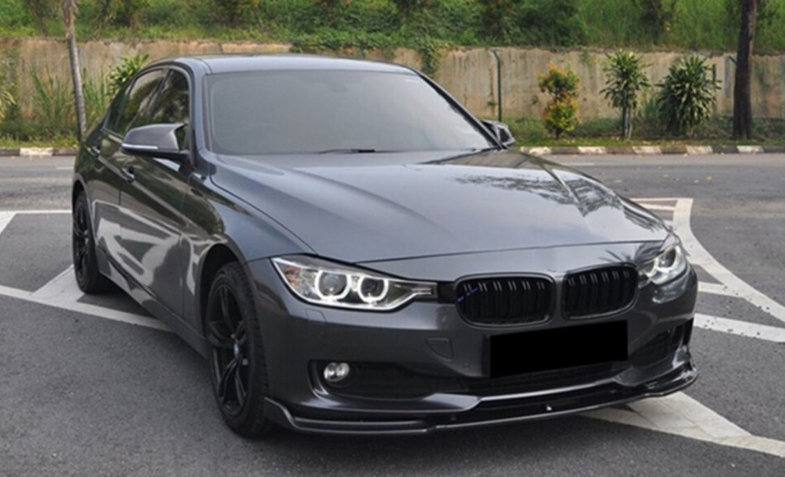 2015-2018 bmw 3 series f30 (320i/330i) lci sedan non m sport front bumper lip splitter spoiler gloss black Front Left