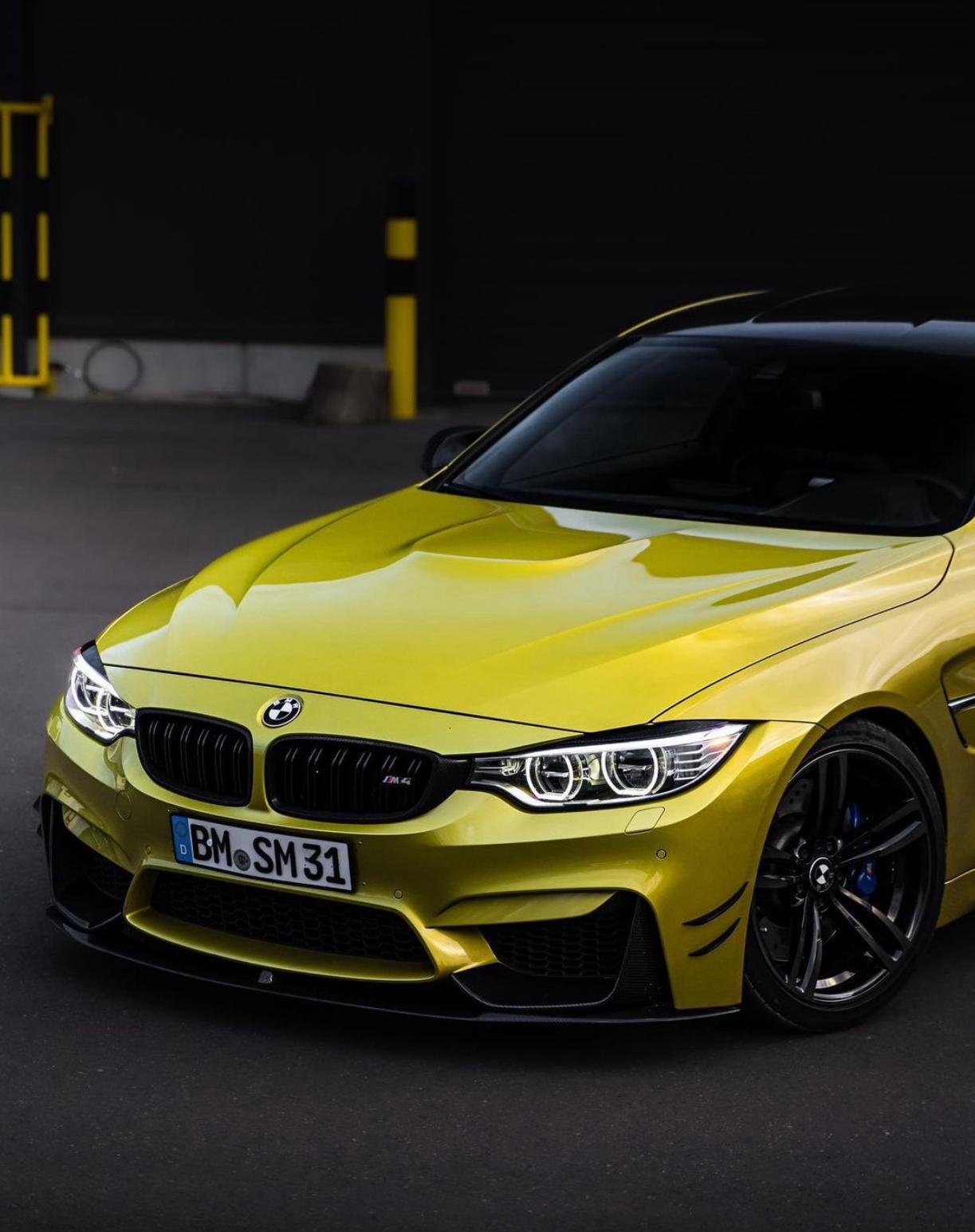 2015 2019 BMW M Series M3 M4 F80 F82 M Performance Front Lip Gloss Black Front Right