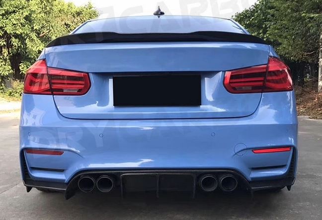 2015-2019 BMW M Series M3 M4 F80 F82 V Style Rear Diffuser Gloss Black Back Center