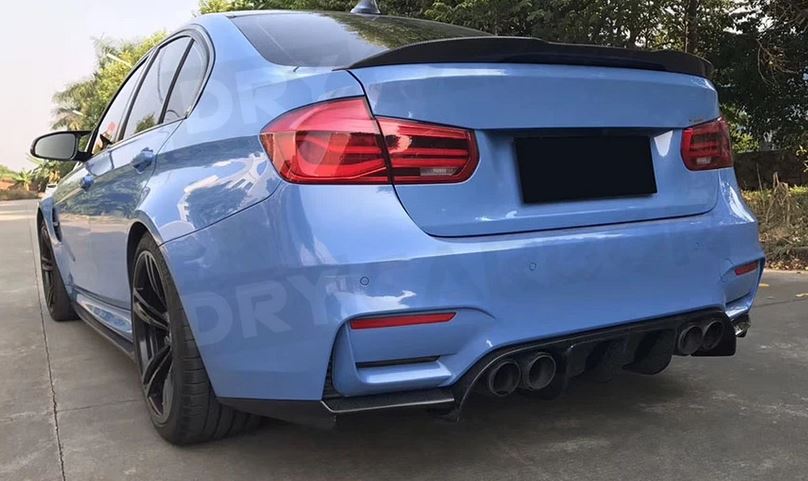 2015-2019 BMW M Series M3 M4 F80 F82 V Style Rear Diffuser Gloss Black Back Left