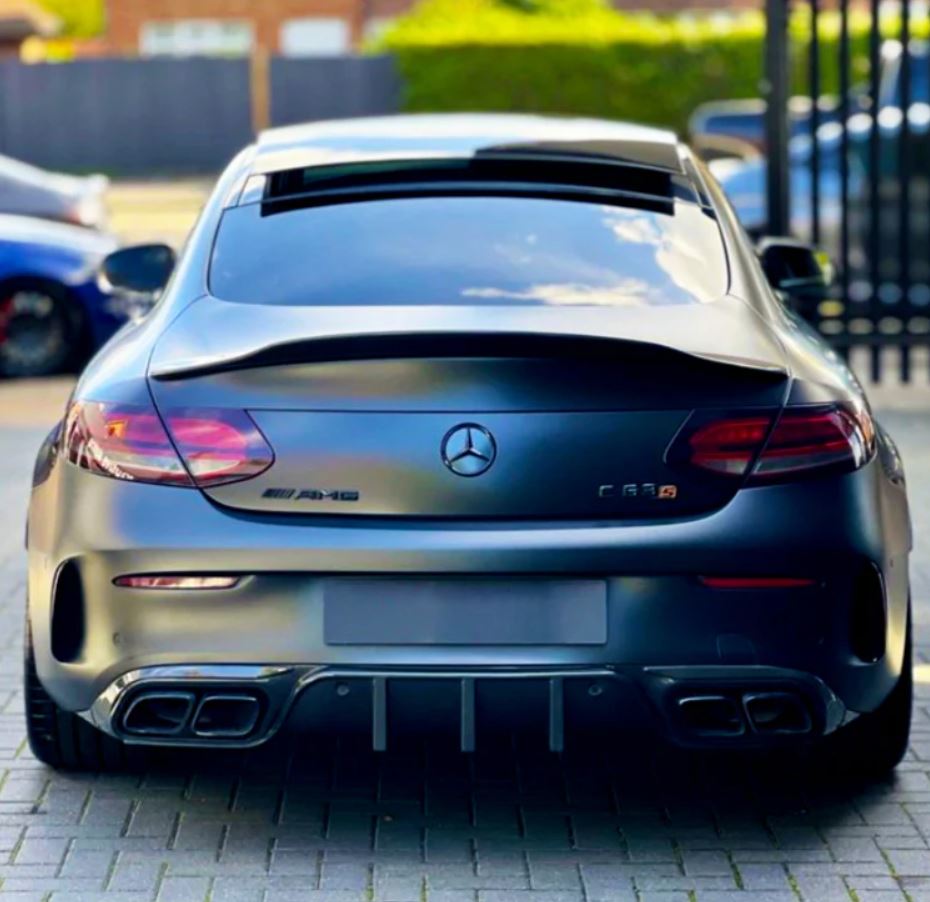 2015-2023 Mercedes Benz C Class Coupe C205 PSM Style Spoiler Gloss Black Back Center Far
