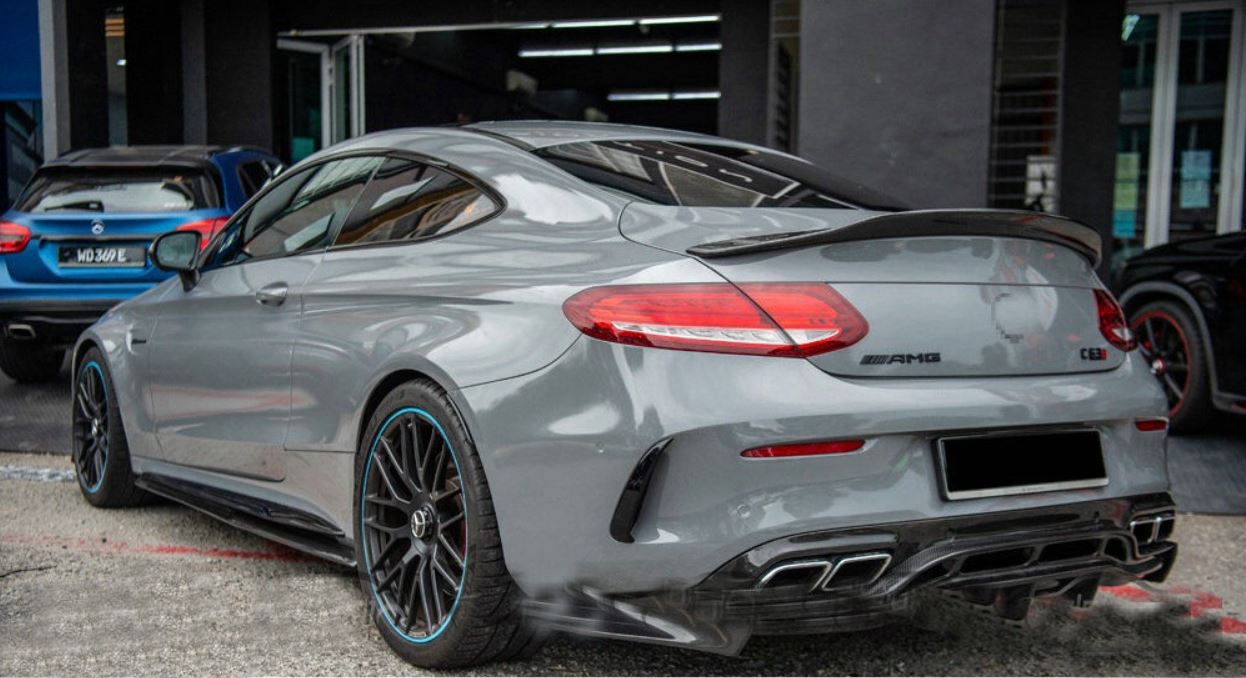 2015-2023 Mercedes Benz C Class Coupe C205 PSM Style Spoiler Gloss Black Back Left Close