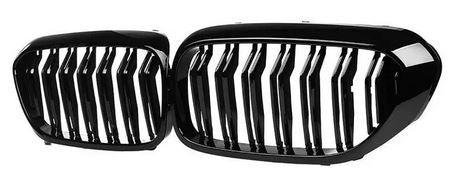 2017-2020 BMW 5 Series G30 M Style Kidney Grille Gloss Black Close Up
