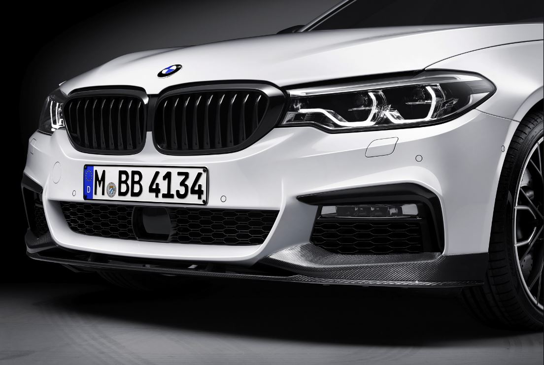2017-2020 bmw 5 series g30 (530i/540i/m550i) pre-lci m sport m performance style front bumper lip splitter spolier gloss black right