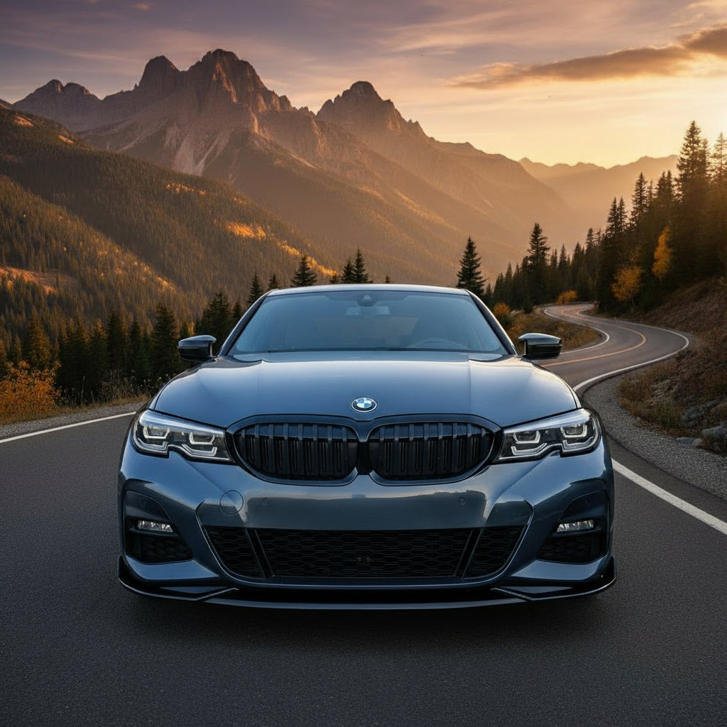2019-2022 BMW 3 Series G20 MX Style Front Bumper Lip Splitter Replica Carbon Fiber Gloss Black Pre-LCI 330i M340i Front Center Low