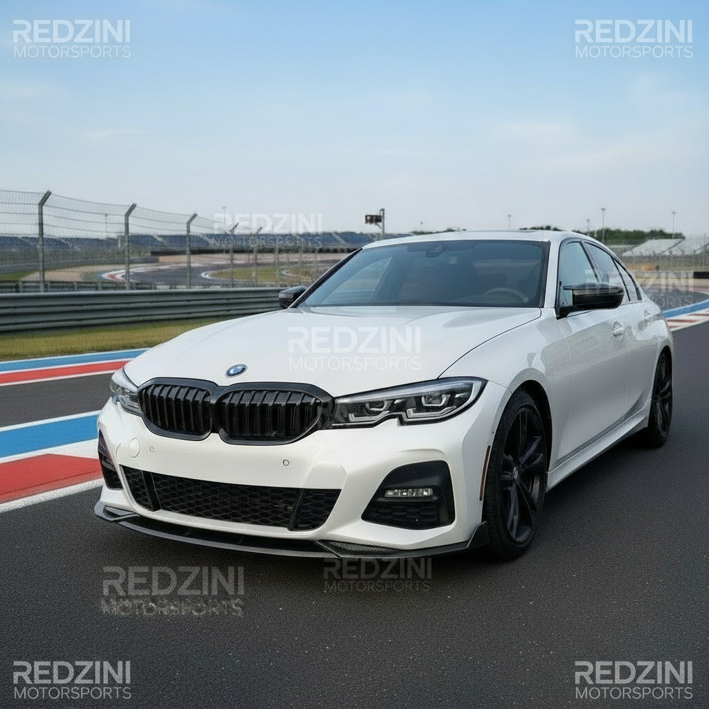 2019-2022 BMW 3 Series G20 MX Style Front Bumper Lip Splitter Replica Carbon Fiber Gloss Black Pre-LCI 330i M340i Front Right