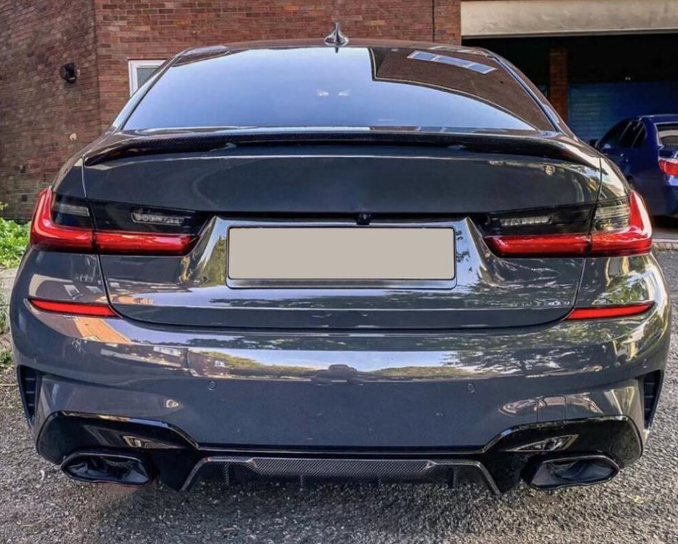 2019-2022 BMW 3 series g20 m340i pre-lci m performance competition style rear bumper replica carbon fiber black m-sport center