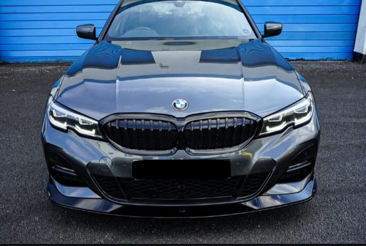 2019-2022 bmw 3 series g20 (330i/m340i) pre-lci m-sport ac style front bumper lip splitter spoiler gloss black front center