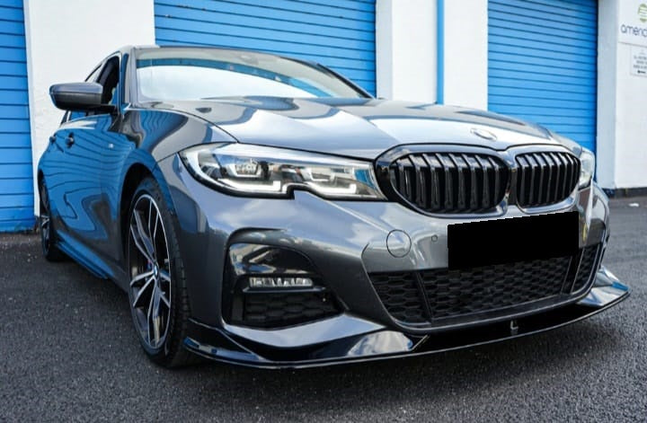 2019-2022 bmw 3 series g20 (330i/m340i) pre-lci m-sport ac style front bumper lip splitter spoiler gloss black front left