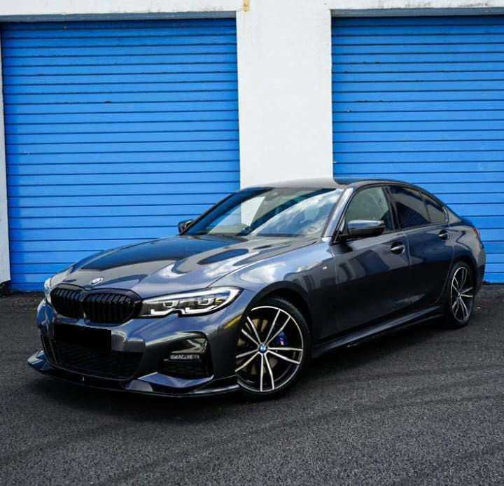 2019-2022 bmw 3 series g20 (330i/m340i) pre-lci m-sport ac style front bumper lip splitter spoiler gloss black front right far