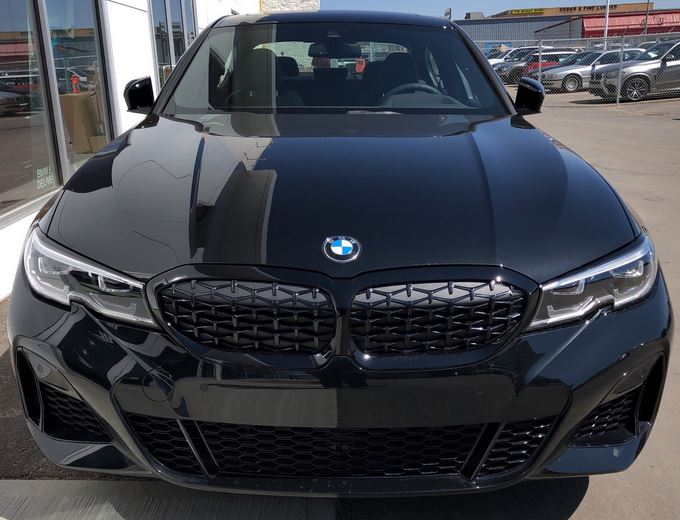 2019-2022 bmw 3 series g20 (330i/m340i) pre-lci m-sport diamond style front kidney grille gloss black front center