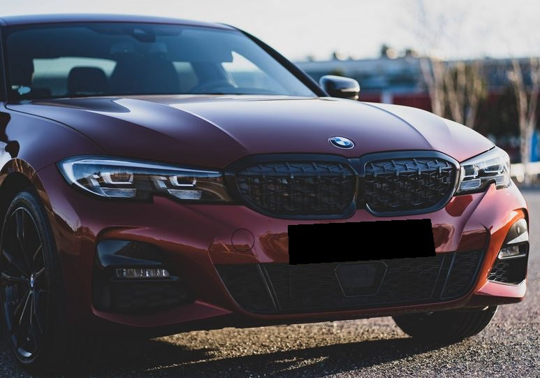 2019-2022 bmw 3 series g20 (330i/m340i) pre-lci m-sport diamond style front kidney grille gloss black