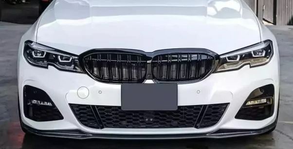 2019-2022 bmw 3 series g20 (330i/m340i) pre-lci m style dual slat front kidney grille gloss black front center