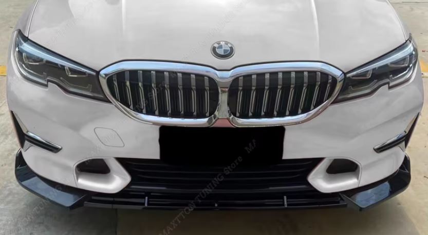 2019-2022 bmw 3 series g20 330i pre-lci non m sport line front bumper lip splitter spoiler gloss black Front Center
