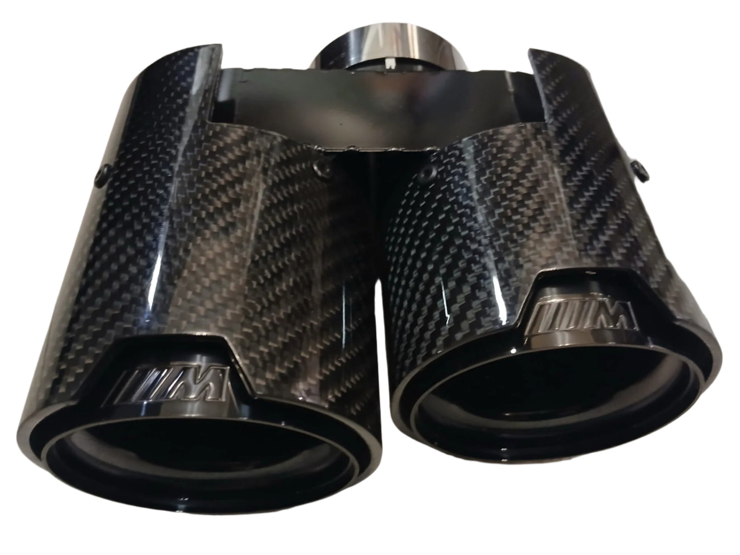 2019-2025 bmw 2/3/4 series g20/g22/g23/g42 (230i/330i/430i) lci and pre-lci m performance style quad exhaust tips carbon fiber