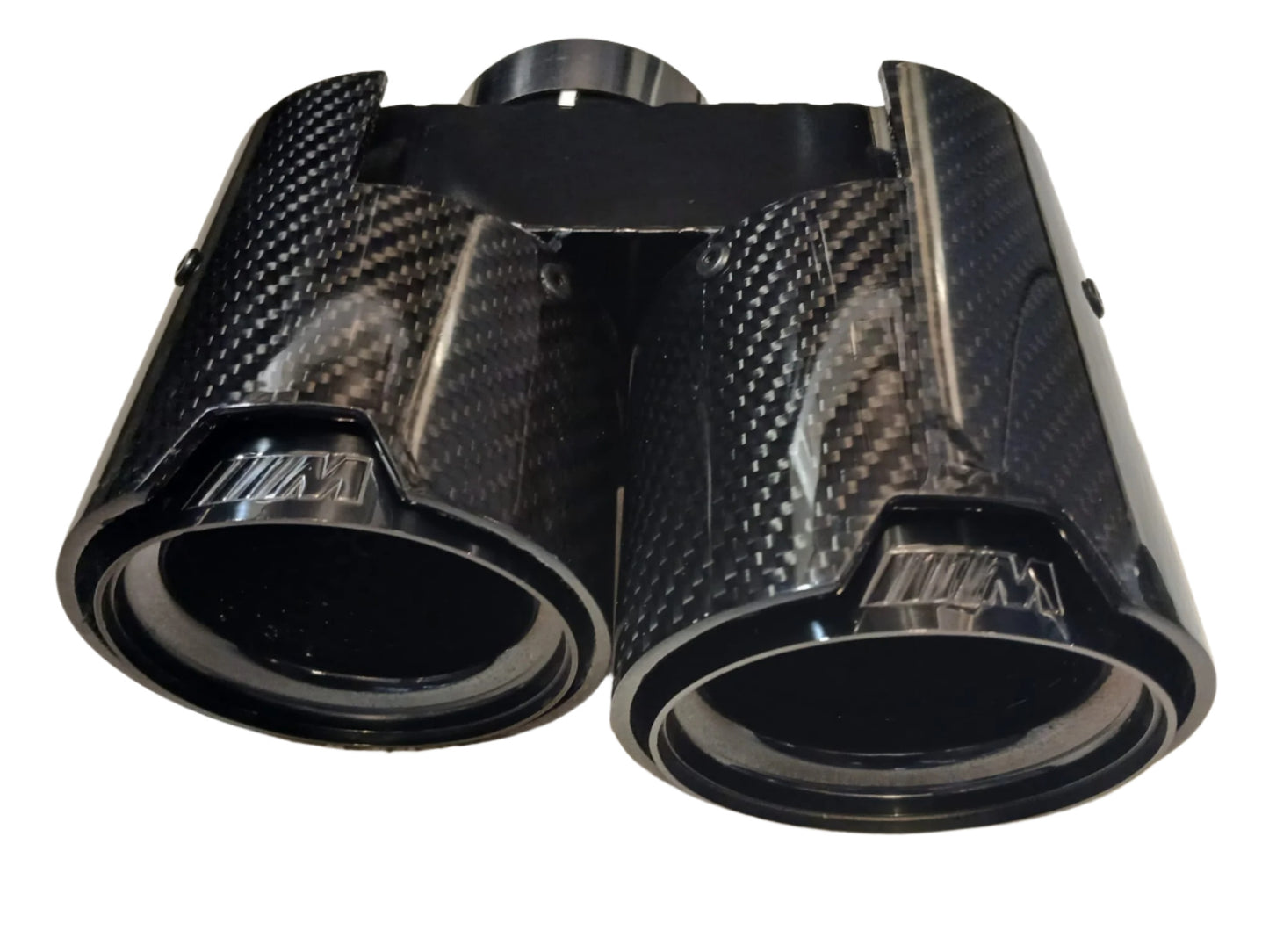 2019-2025 bmw 2/3/4 series g20/g22/g23/g42 (230i/330i/430i) lci and pre-lci m performance style quad exhaust tips carbon fiber