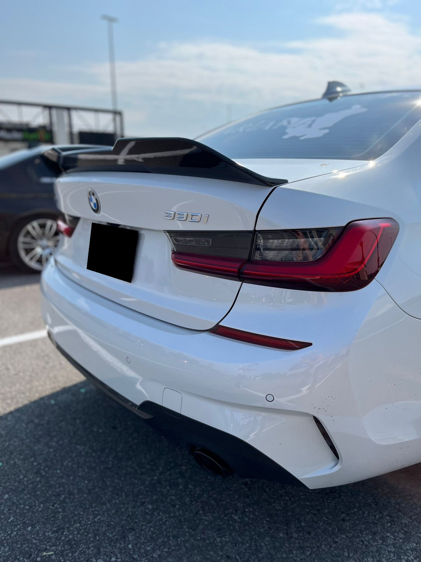 2019-2025 BMW 3/m series g20/g80 (330i/m340i/m3) lci extreme high kick style rear trunk spoiler lip wing replica carbon fiber right