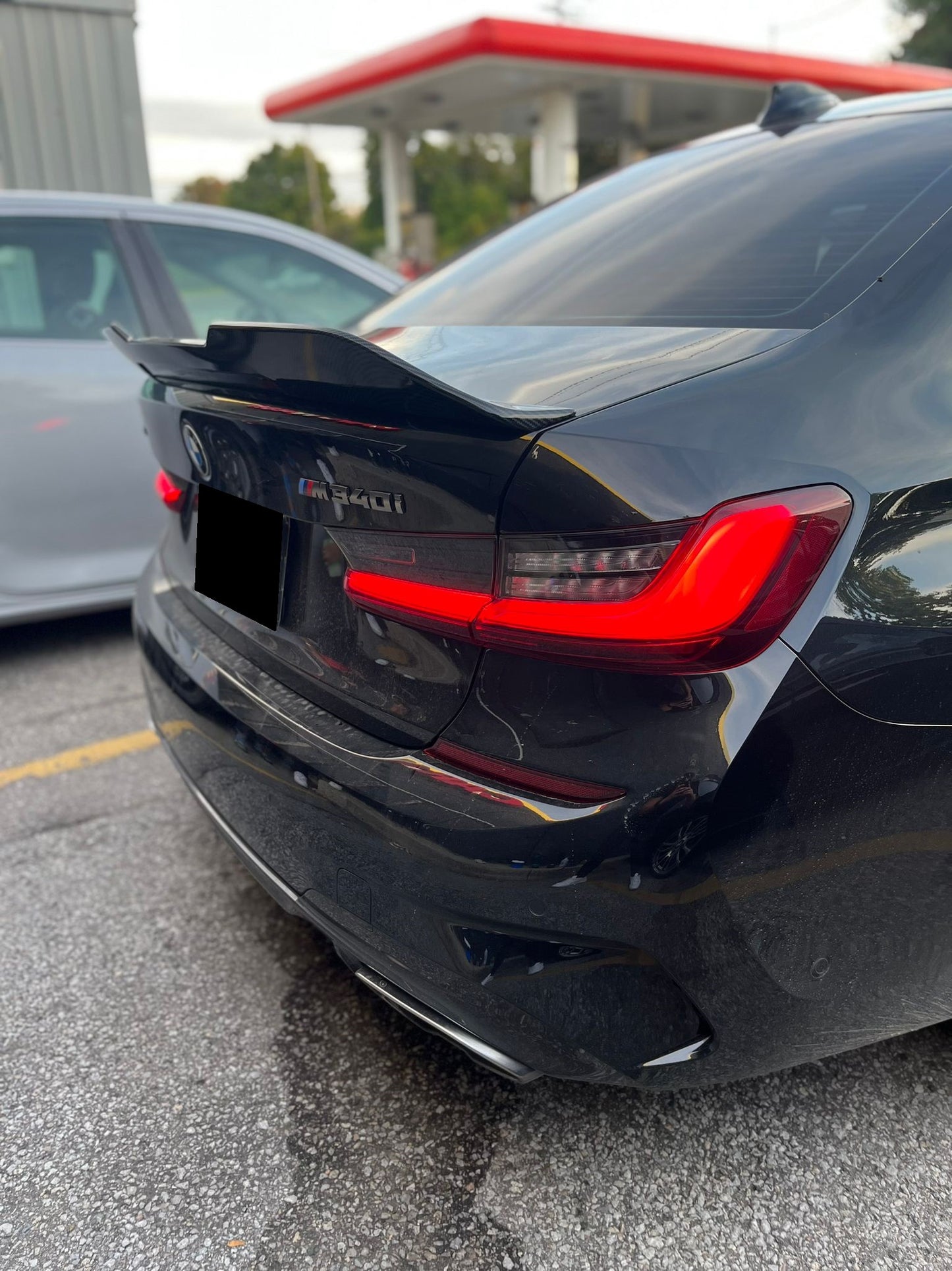 2019-2025 BMW 3/m series g20/g80 (330i/m340i/m3) lci extreme high kick style rear trunk spoiler lip wing replica carbon fiber right