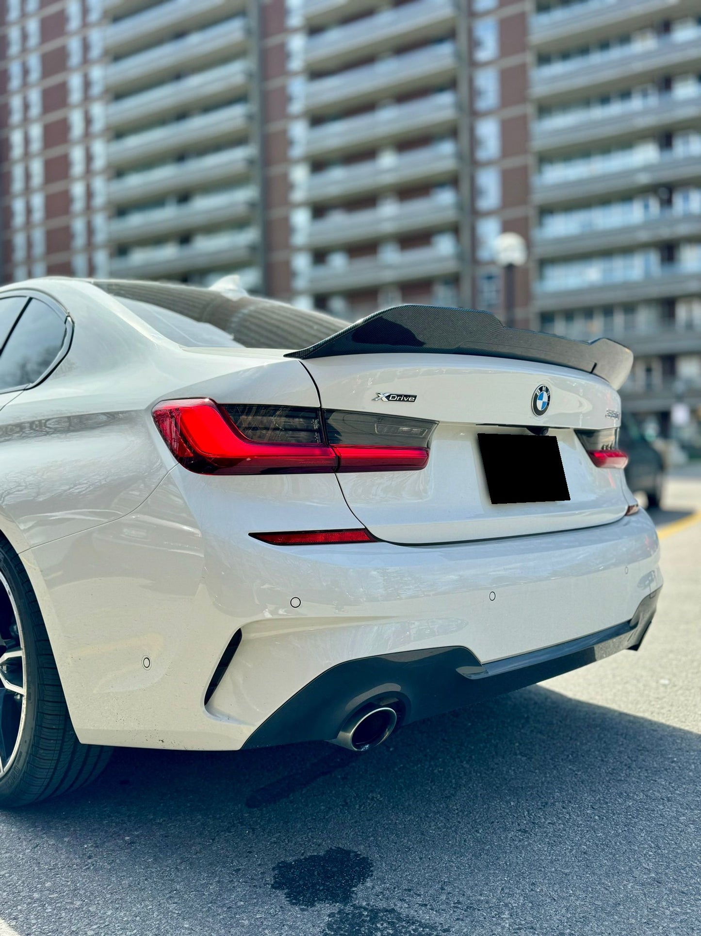 2019-2025 BMW 3/m series g20/g80 (330i/m340i/m3) lci extreme high kick style rear trunk spoiler lip wing replica carbon fiber left