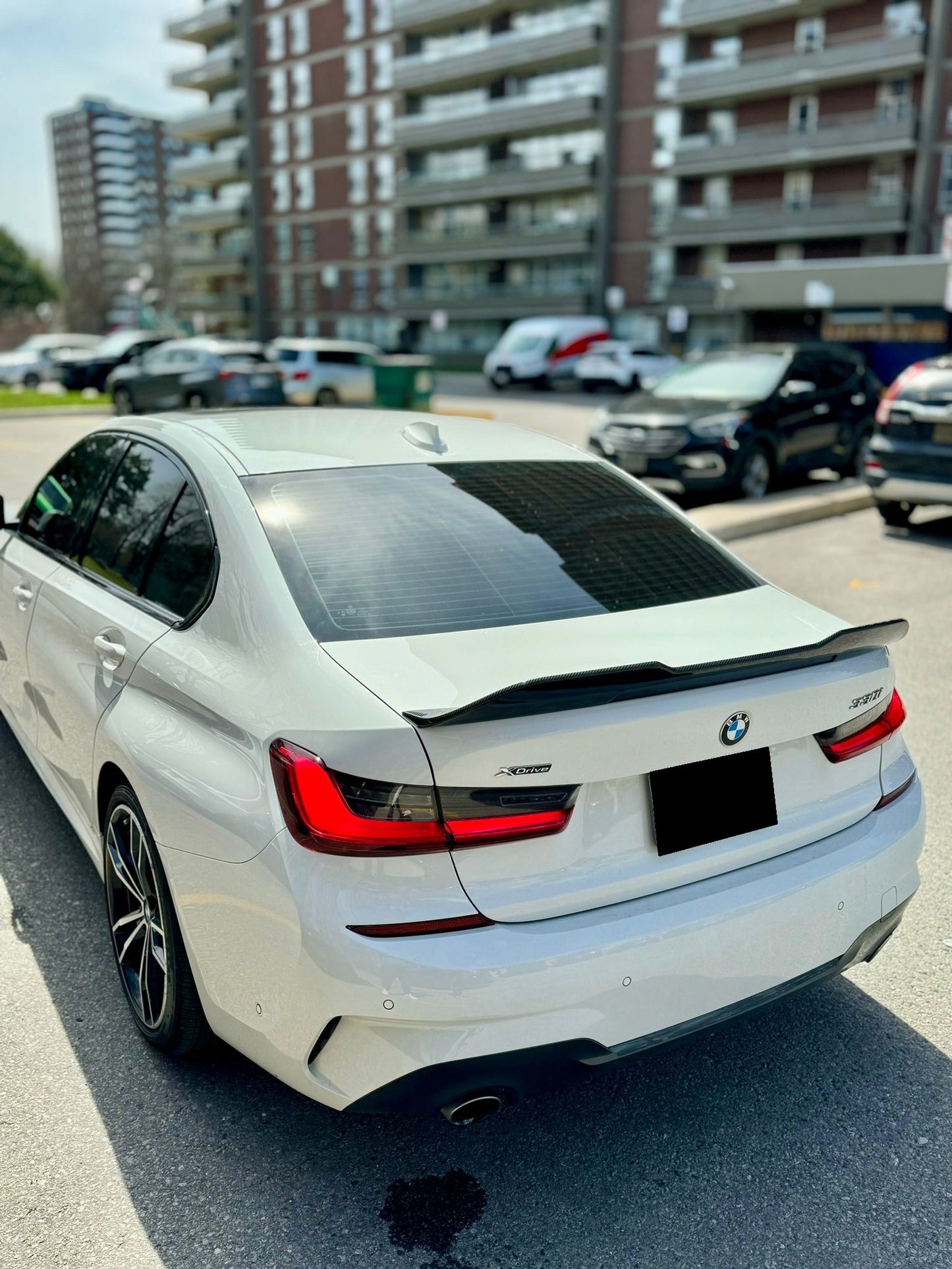 2019-2025 BMW 3/m series g20/g80 (330i/m340i/m3) lci extreme high kick style rear trunk spoiler lip wing replica carbon fiber lef top