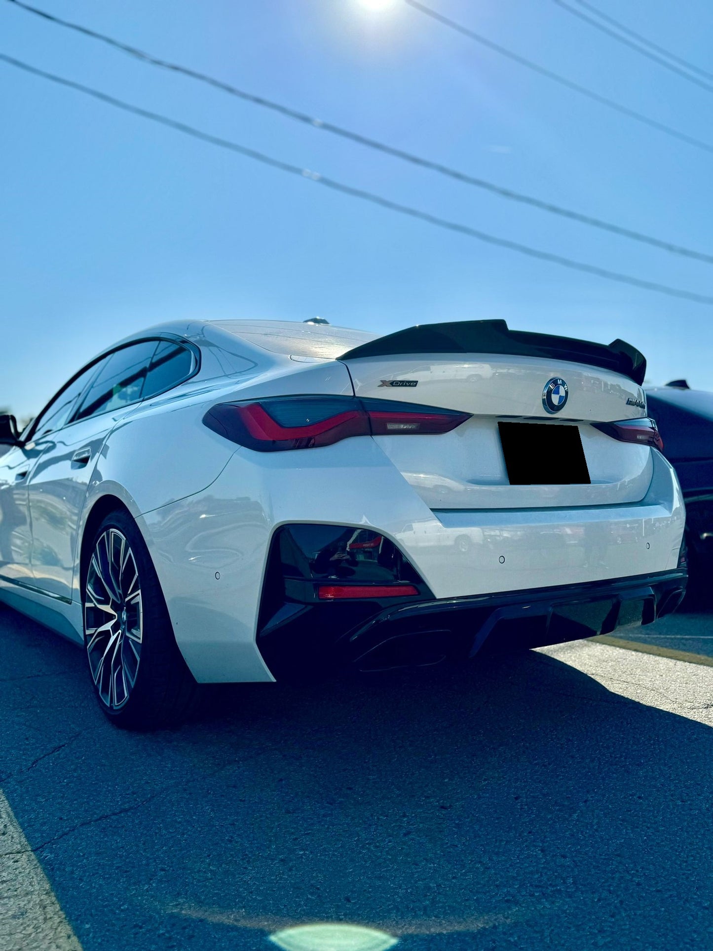 2021-2025 bmw 4 series gran coupe g26 (430i/m440i/i4) psm style rear trunk spoiler lip wing gloss black back left