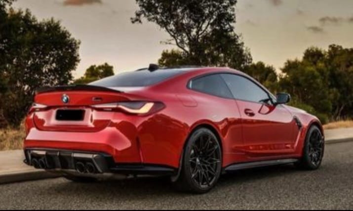 2021-present bmw 4/m series coupe g22/g82 (430i/m440i/m4) psm style rear trunk spoiler lip wing gloss black Back right