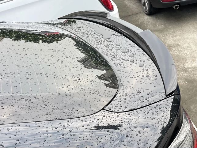 2021-2025 bmw 4 series gran coupe sedan g26 (430i/m440i/i4) m4 style rear trunk spoiler lip wing gloss black Back left side