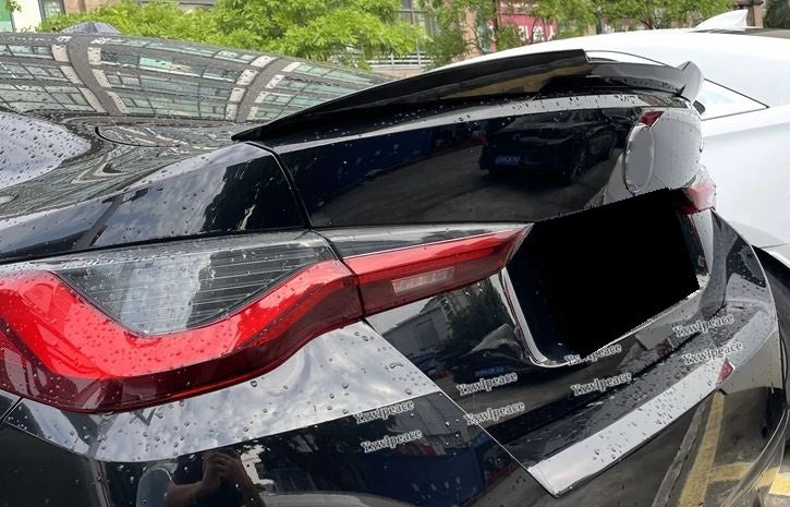 2021-2025 bmw 4 series gran coupe sedan g26 (430i/m440i/i4) m4 style rear trunk spoiler lip wing gloss black Back left