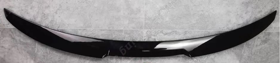 2021-2025 bmw 4 series gran coupe sedan g26 (430i/m440i/i4) m4 style rear trunk spoiler lip wing gloss black close up