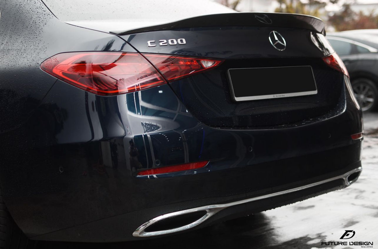 2022-2024 Mercedes Benz C Class Sedan W206 PSM Spoiler Gloss Black Back Left Close Up