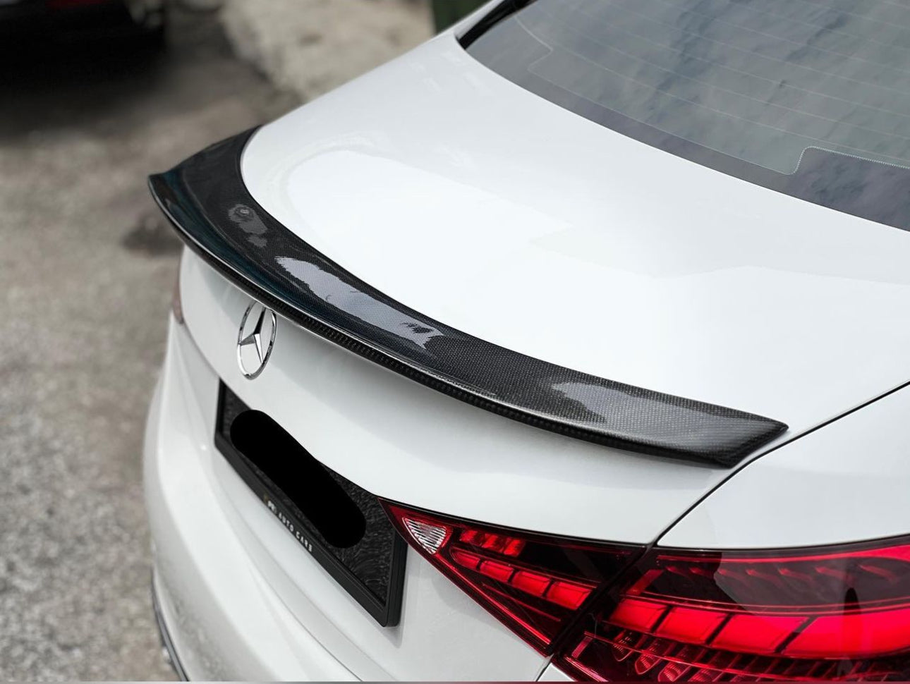 2022-2024 Mercedes Benz C Class Sedan W206 PSM Spoiler Gloss Black Back Right Close Up