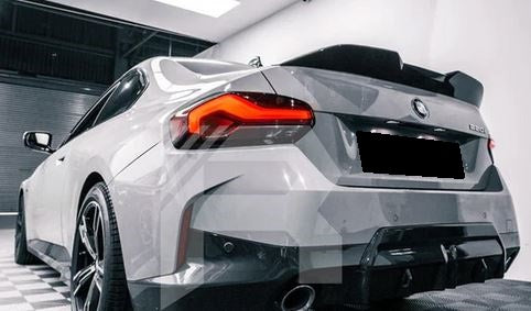 2022-2025 bmw 2/m series g42/g87 (230i/m240i/m2) psm style rear trunk spoiler lip wing gloss black Back Left