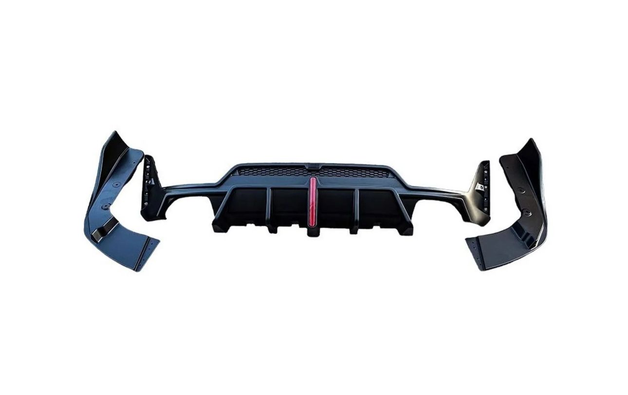 2023-2025 bmw 3 series g20 lci (330i/m340i) m sport led light style rear bumper diffuser gloss black close up center