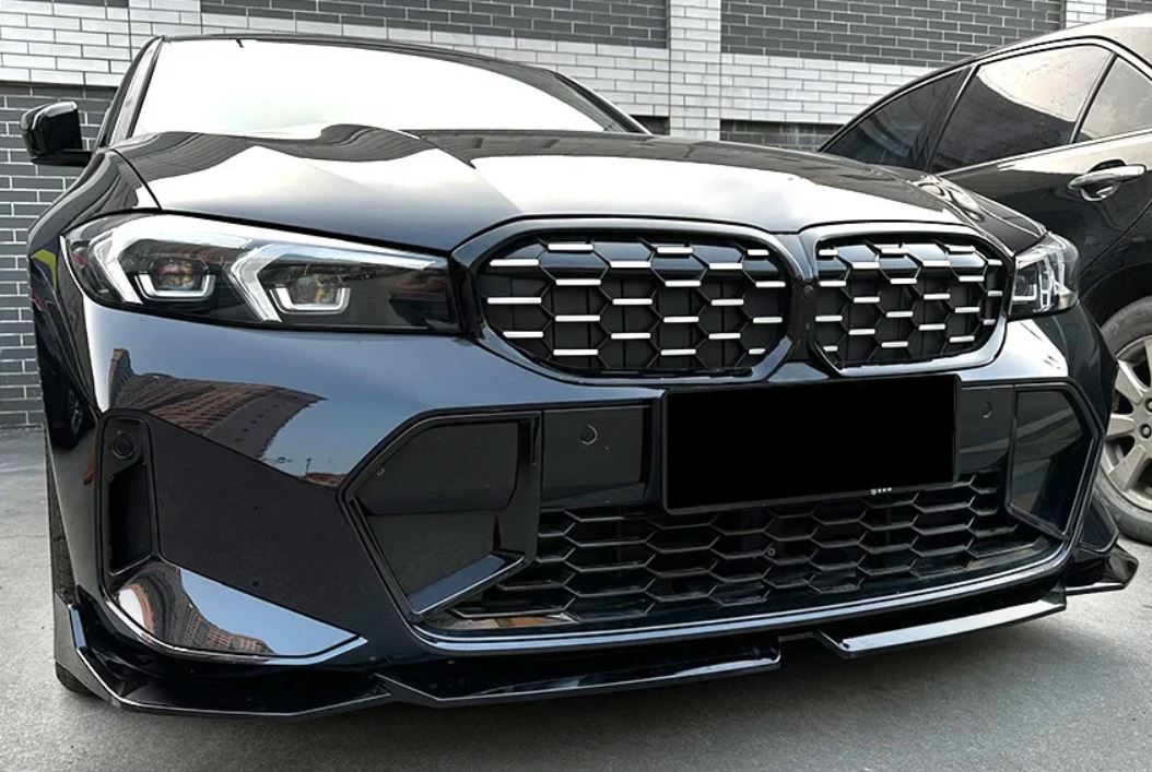 2023+ bmw 3 series g20 330i m340i lci m performance style front bumper lip splitter/spoiler m sport Gloss Black Left