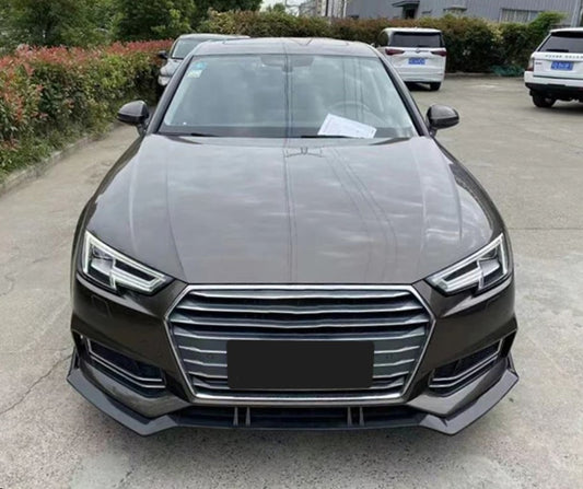 Audi A4 B9 Front Lip Gloss Black Front Center