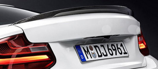 2014-2021 BMW 2 Series F22 M Performance Spoiler Replica Carbon Fiber Back Left Close Up