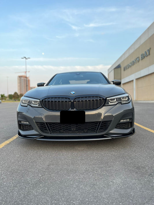 BMW G20 MX Front Lip Splitter Replica Carbon Fiber Gloss Black Front Center Low