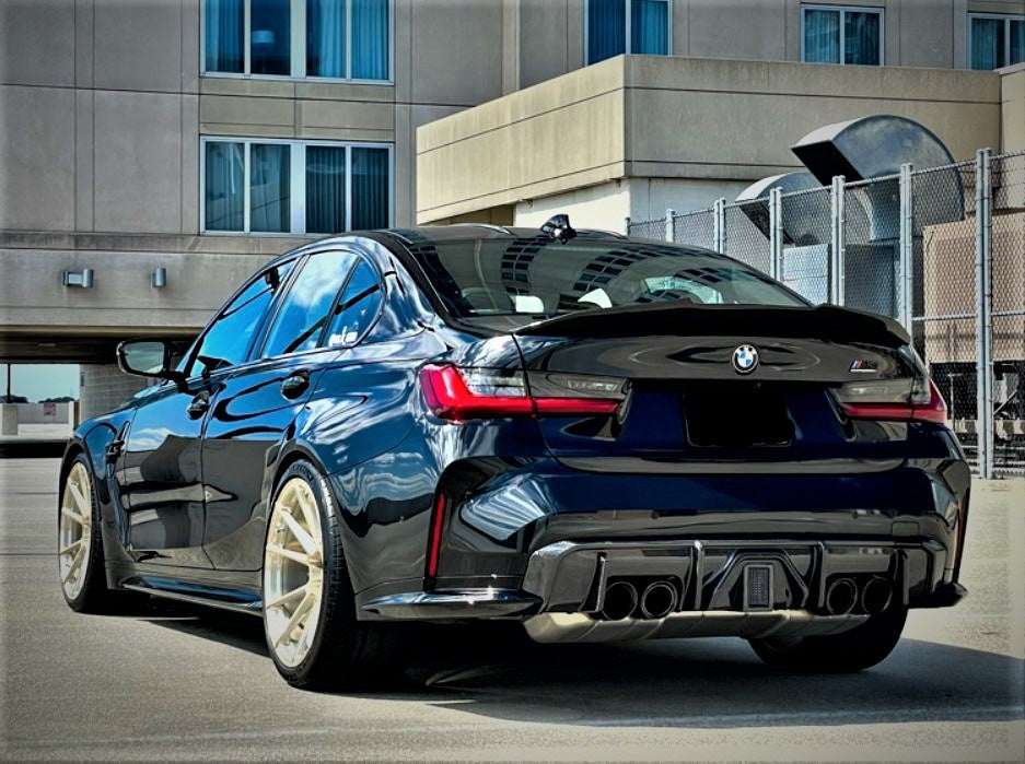 2021-Present BMW M Series M3/M4 G80/G82 Rear Diffuser with LED Gloss Black Back Left Far